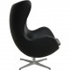 Arne Jacobsen Ægget stol i sort Aura læder