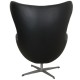 Arne Jacobsen Egg chair in patinated black leather