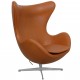 Arne Jacobsen Egg chair in walnut grace leather