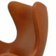 Arne Jacobsen Egg chair in walnut grace leather