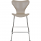 Arne Jacobsen barstool reupholstered in grey classic leather