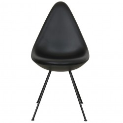 Arne Jacobsen Drop chair reupholstered in black nevada anilin leather
