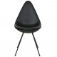 Arne Jacobsen Drop chair reupholstered in black nevada anilin leather