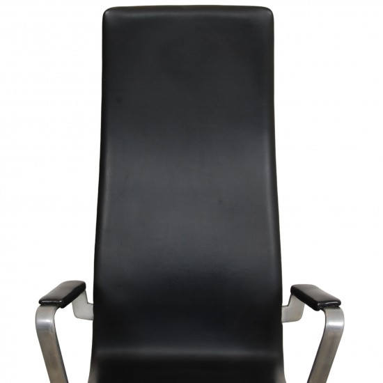 Arne Jacobsen Tall oxford office chair in black leather