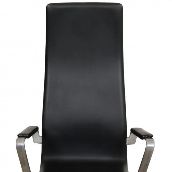 Arne Jacobsen Tall oxford office chair in black leather