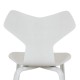 Sæt med 3 hvide Arne Jacobsen Grandprix stole