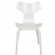Sæt med 3 hvide Arne Jacobsen Grandprix stole