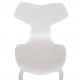 Sæt med 3 hvide Arne Jacobsen Grandprix stole
