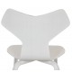 Sæt med 3 hvide Arne Jacobsen Grandprix stole