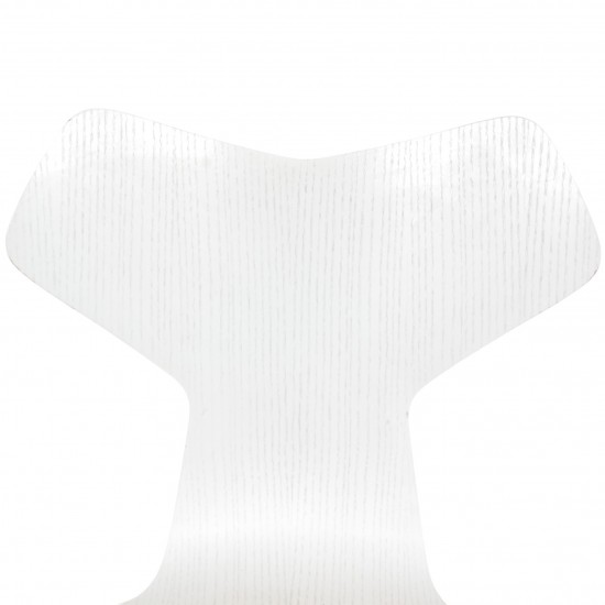 Sæt med 3 hvide Arne Jacobsen Grandprix stole