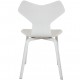 Sæt med 3 hvide Arne Jacobsen Grandprix stole