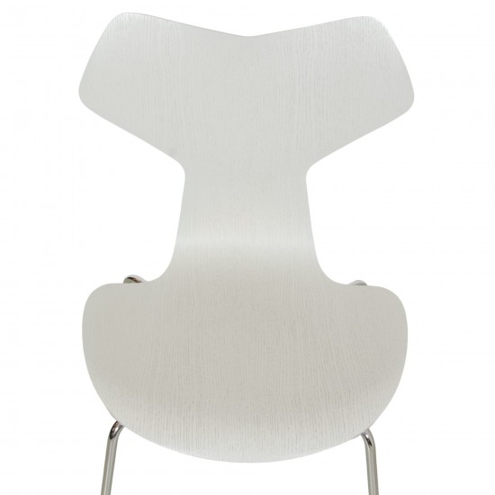 Sæt med 6 grå Arne Jacobsen Grandprix stole