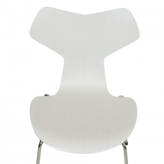 Sæt med 6 grå Arne Jacobsen Grandprix stole