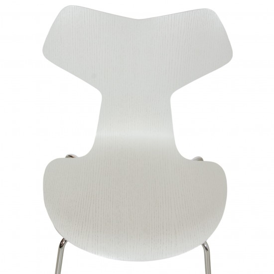 Sæt med 6 grå Arne Jacobsen Grandprix stole