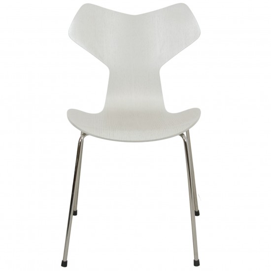 Sæt med 6 grå Arne Jacobsen Grandprix stole