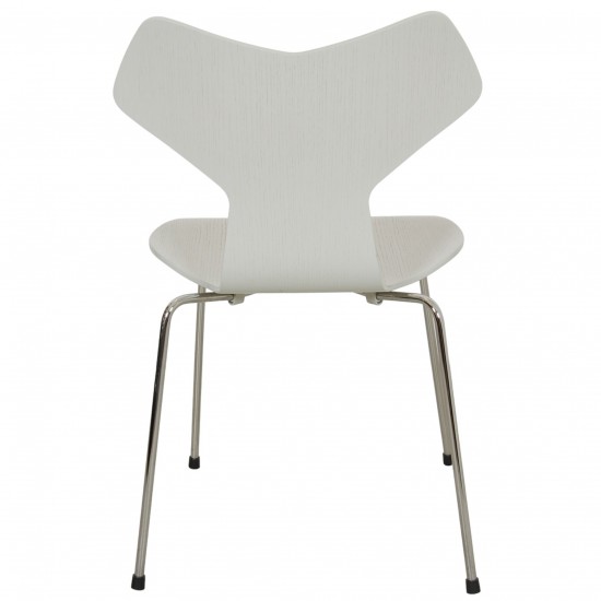 Sæt med 6 grå Arne Jacobsen Grandprix stole