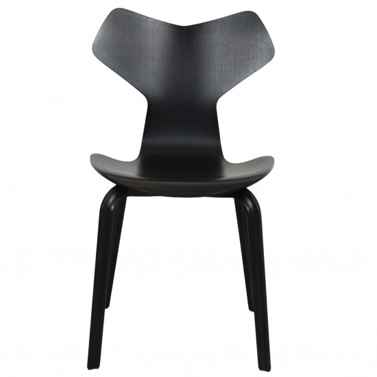 Arne Jacobsen Grandprix chair in black lacquered ash with wooden legs