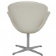 Arne Jacobsen tall Swan chair in white leather