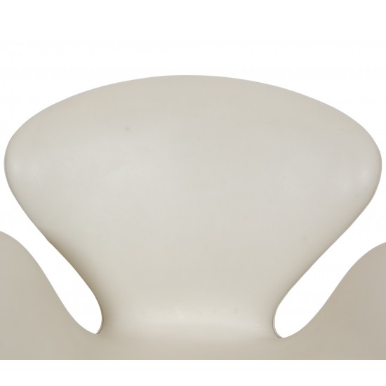 Arne Jacobsen tall Swan chair in white leather