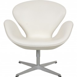Arne Jacobsen Swan chair in white leather from 2012