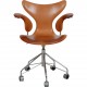 Arne Jacobsen Lilje kontorstol i patineret cognac læder