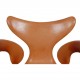 Arne Jacobsen Lilje kontorstol i patineret cognac læder