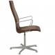 Arne Jacobsen middle Oxford chair in grey Alcantara fabric