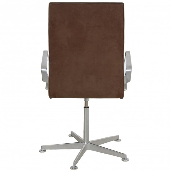 Arne Jacobsen middle Oxford chair in grey Alcantara fabric