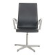 Arne Jacobsen Oxford chair with medium high back and black leather