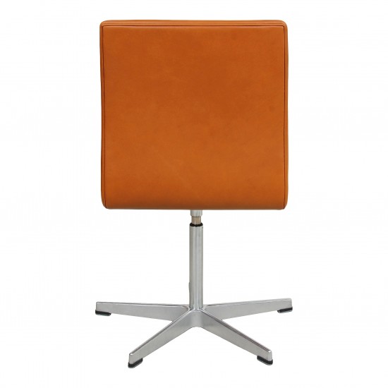 Arne Jacobsen Oxford chair reupholstered with walnut aniline leather