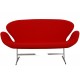 Arne Jacobsen Swan sofa in red fabric