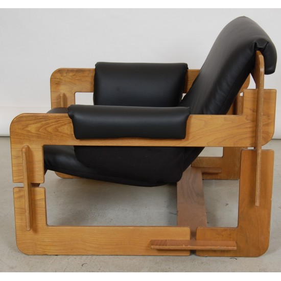 Arne Jacobsen Rover stol i sort læder 