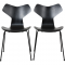 Sæt med to sorte Arne Jacobsen Grandprix stole
