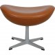 Arne Jacobsen Ægget skammel i cognac læder