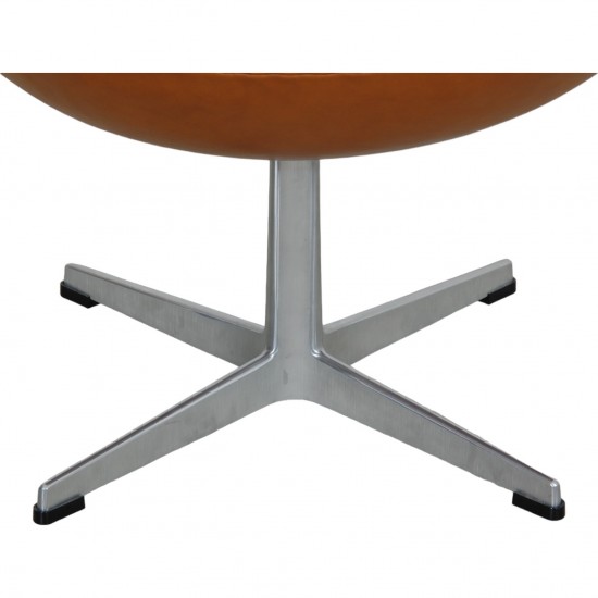 Arne Jacobsen Ægget skammel i cognac læder