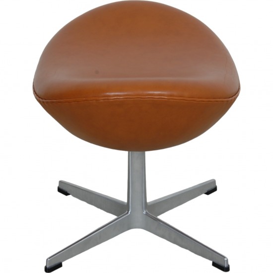 Arne Jacobsen Ægget skammel i cognac læder
