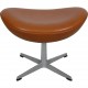 Arne Jacobsen Ægget skammel i cognac læder