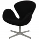 Arne Jacobsen Swan chair in black hallingdal fabric