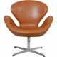 Arne Jacobsen Svane stol i cognac Classic læder med vip