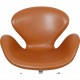Arne Jacobsen Svane stol i cognac Classic læder med vip