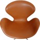 Arne Jacobsen Svane stol i cognac Classic læder med vip