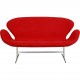 Arne Jacobsen Swan sofa in red Alcantara fabric