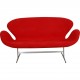 Arne Jacobsen Swan sofa in red Alcantara fabric