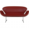 Arne Jacobsen Svanen sofa i rødt læder