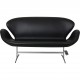 Arne Jacobsen Svane sofa i sort Essential læder