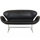 Arne Jacobsen Svane sofa i sort grace læder