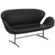 Arne Jacobsen Swan sofa in black grace leather