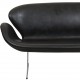 Arne Jacobsen Swan sofa in black grace leather