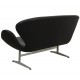 Arne Jacobsen Swan sofa in black grace leather