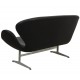 Arne Jacobsen Swan sofa in black grace leather